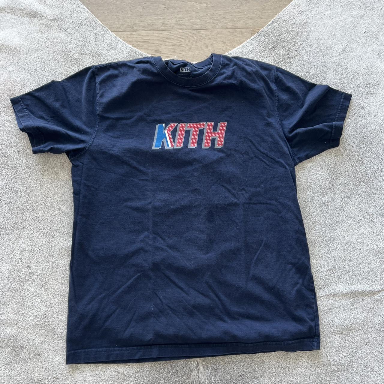 Kith Men's Red and Navy T-shirt | Depop