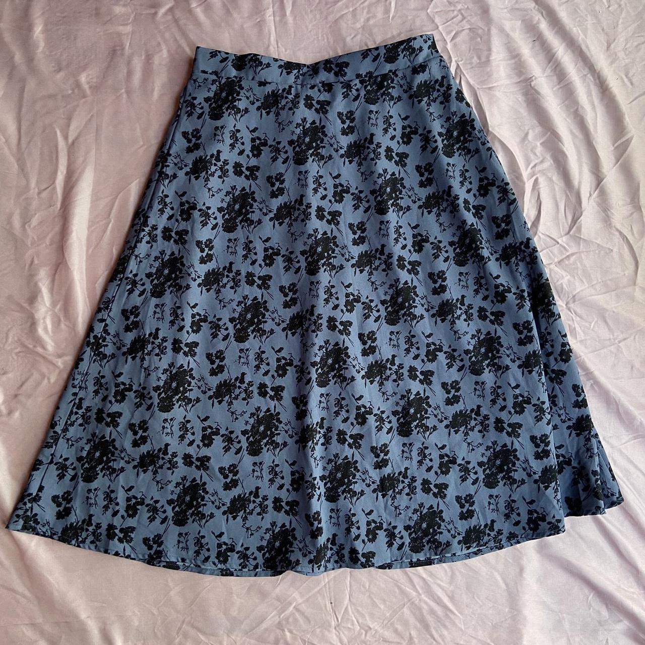 Women's Blue and Black Skirt | Depop