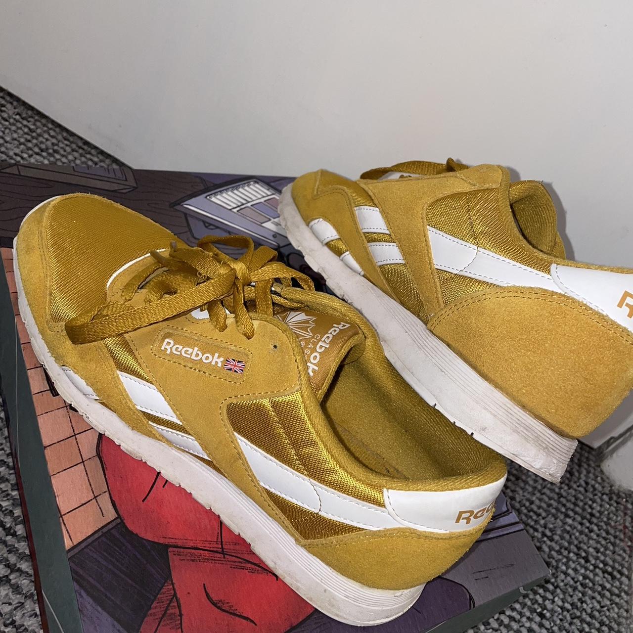 Leather Shoes Reebok Trainers Mens Yellow Reebok Sneakers Mens