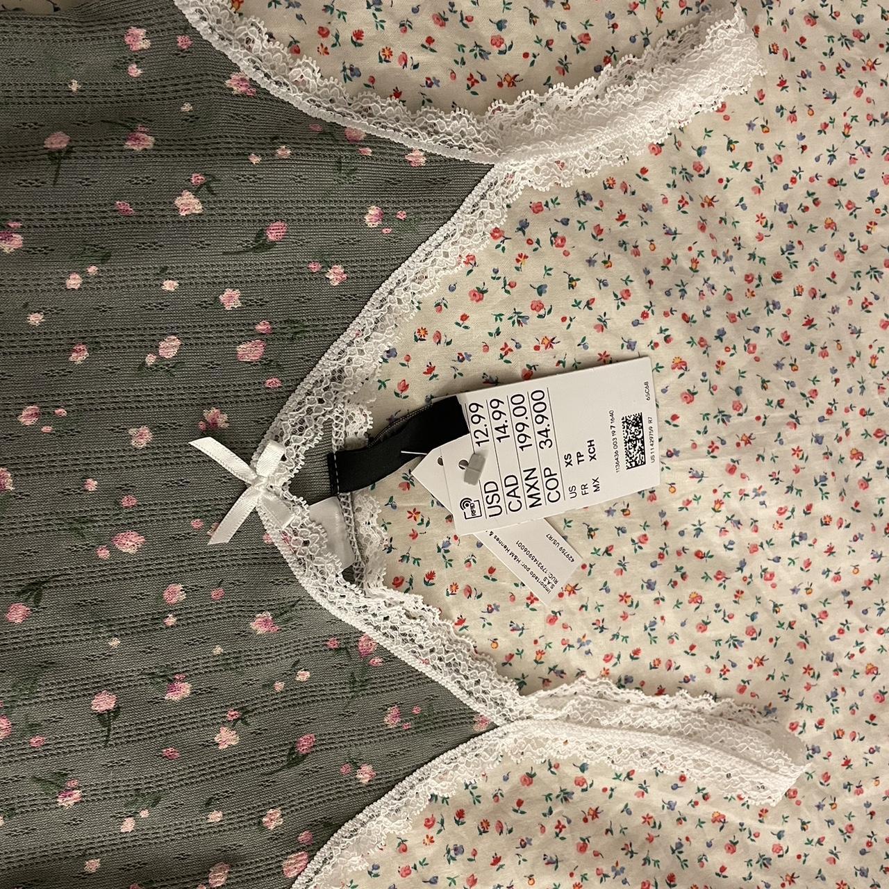 H&M Women's Pink and Grey Vest Depop