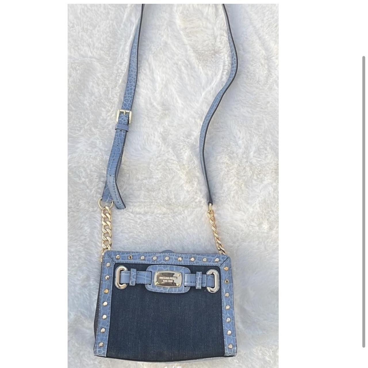 Michael Kors Selma Denim Light Blue Gold store Studded Crossbody Shoulder Bag Hand Bag