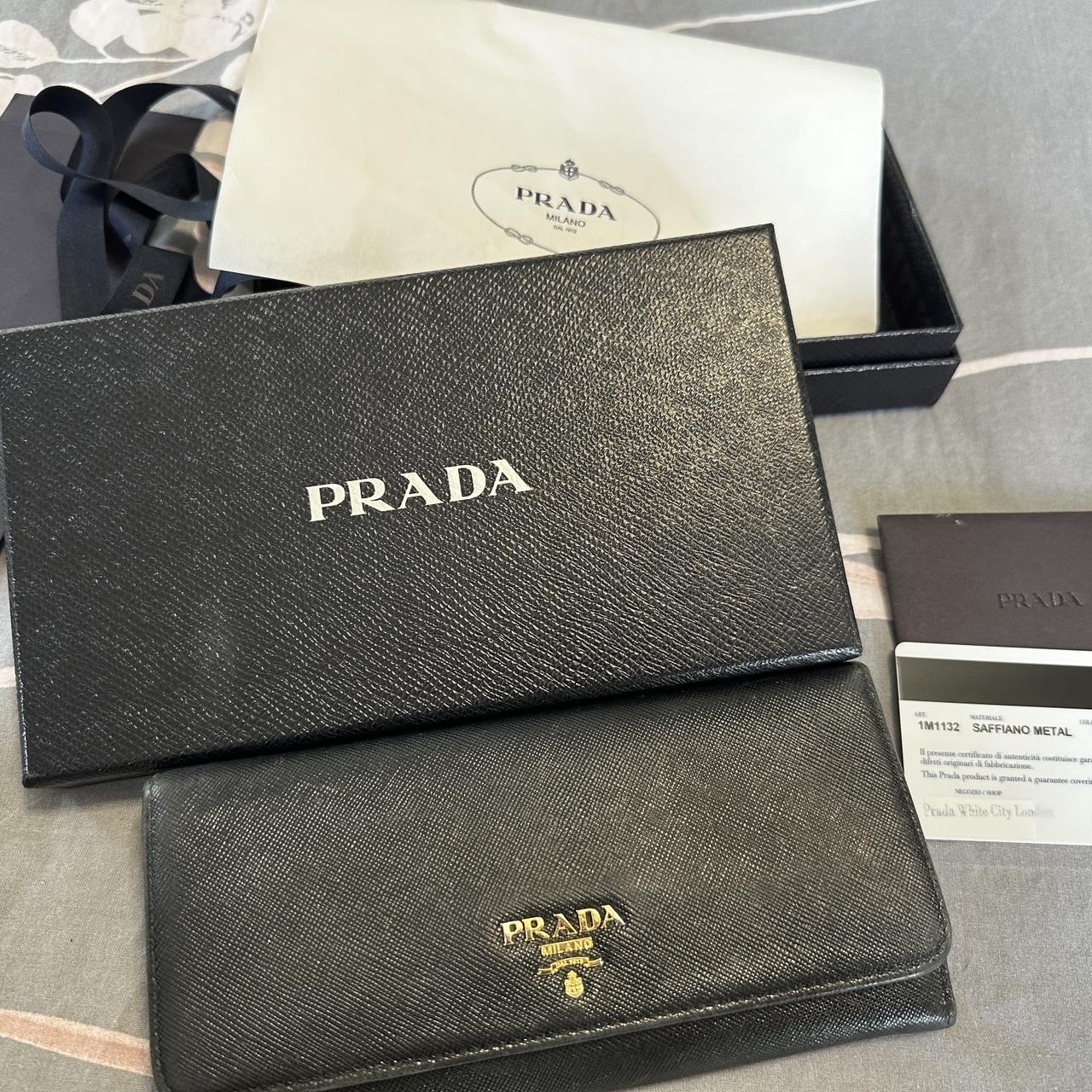 Prada saffiano metal pink leather key card. Depop