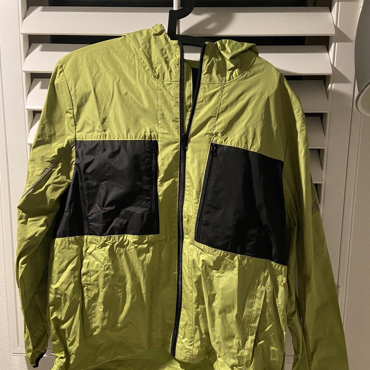 stussy green and black wind breaker #stussy... - Depop