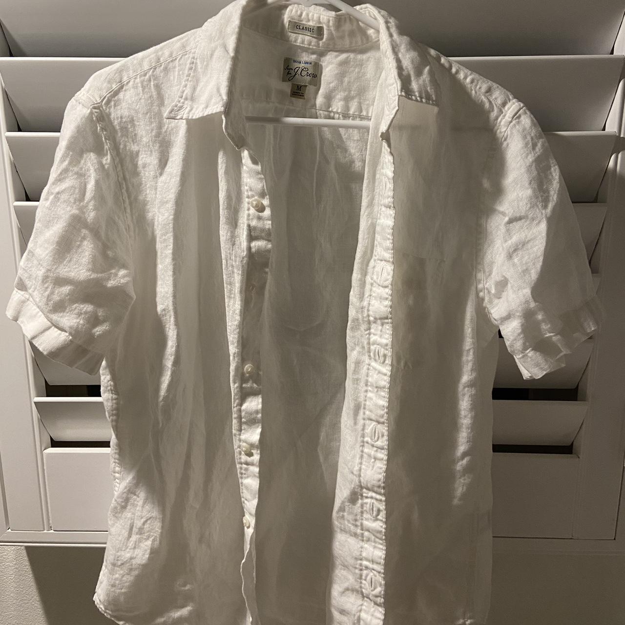 j crew white button up short sleeve jcrewtop... Depop