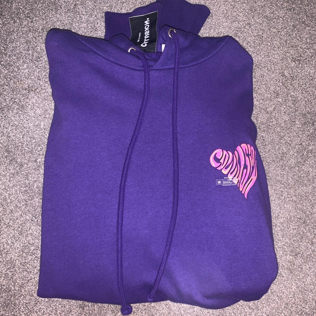 Purple collision Asos hoodie Size small oversized - Depop