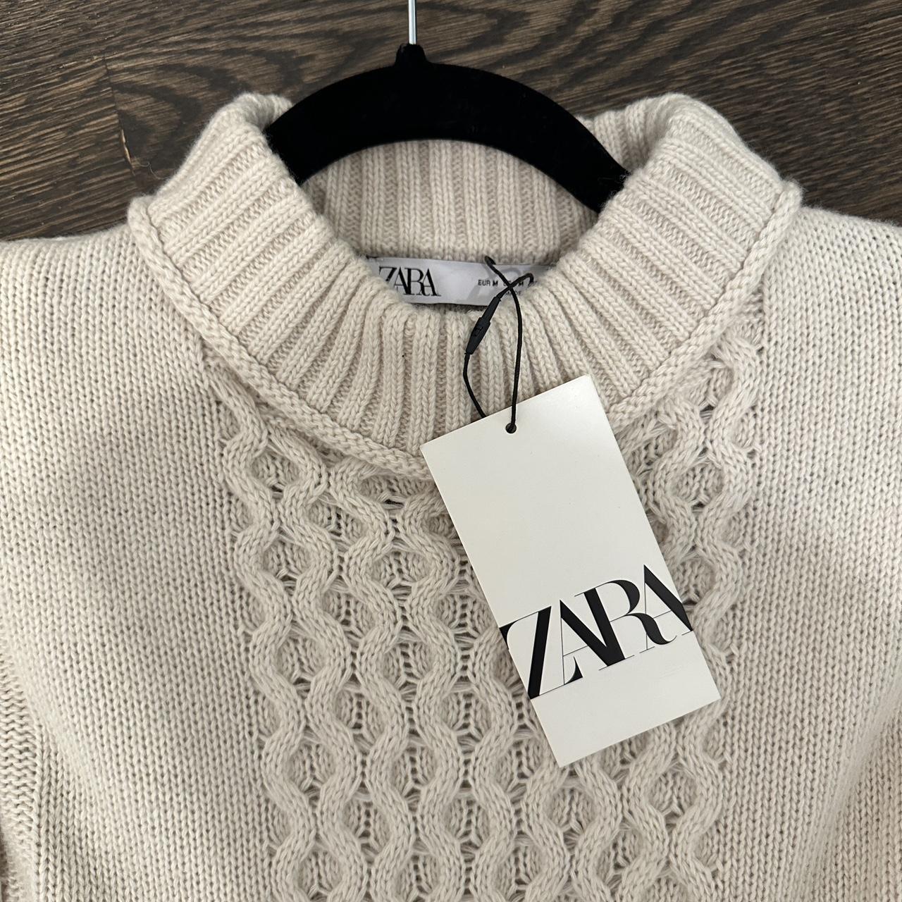 Zara Women's Cable Cashmere Knit Sweater