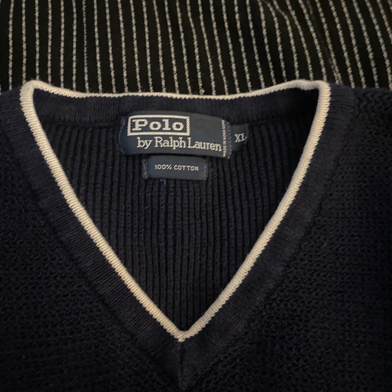 navy blue woman’s vintage polo sweater no flaws... - Depop