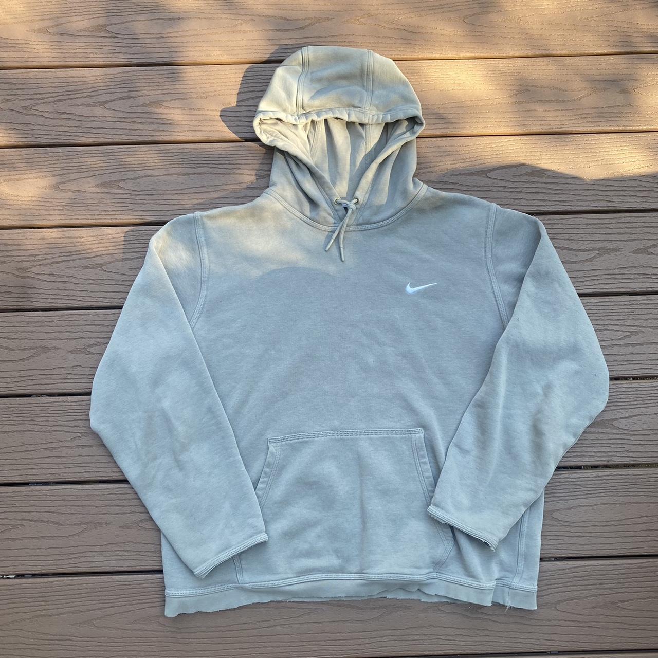 y2k sage green nike essential hoodie minor flaws... Depop