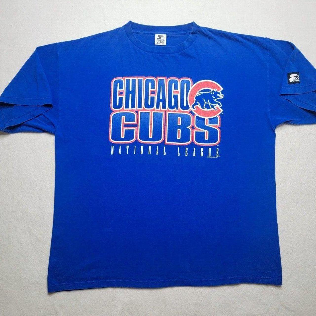 y2k Chicago Cubs Polo Shirt tagged as a medium, - Depop