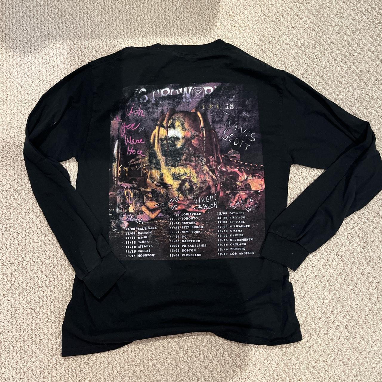 travis scott astroworld merch. back a little faded. - Depop