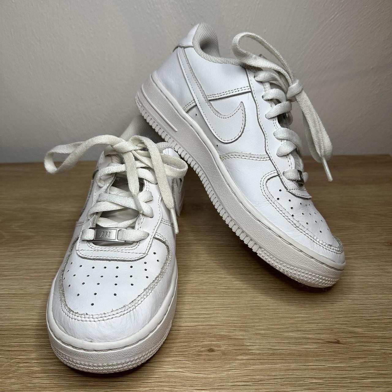 Nike Air Force 1 Triple White YOUTH Size 5Y. Depop