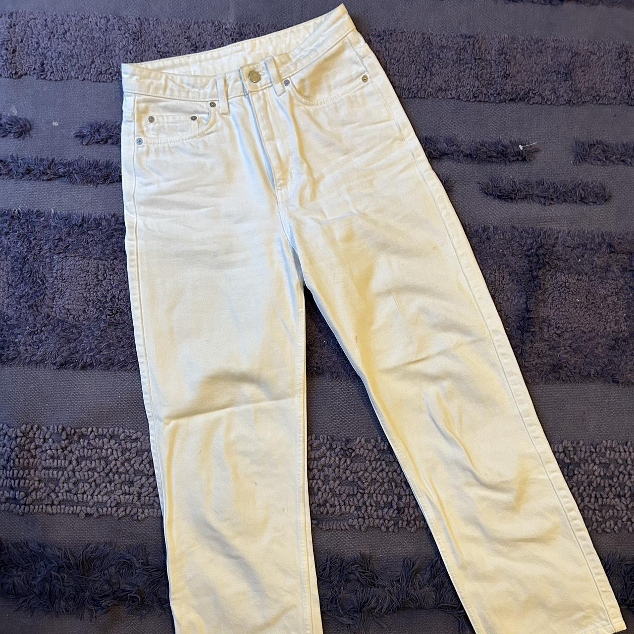 Weekday white straight leg jeans, Row style Great... - Depop