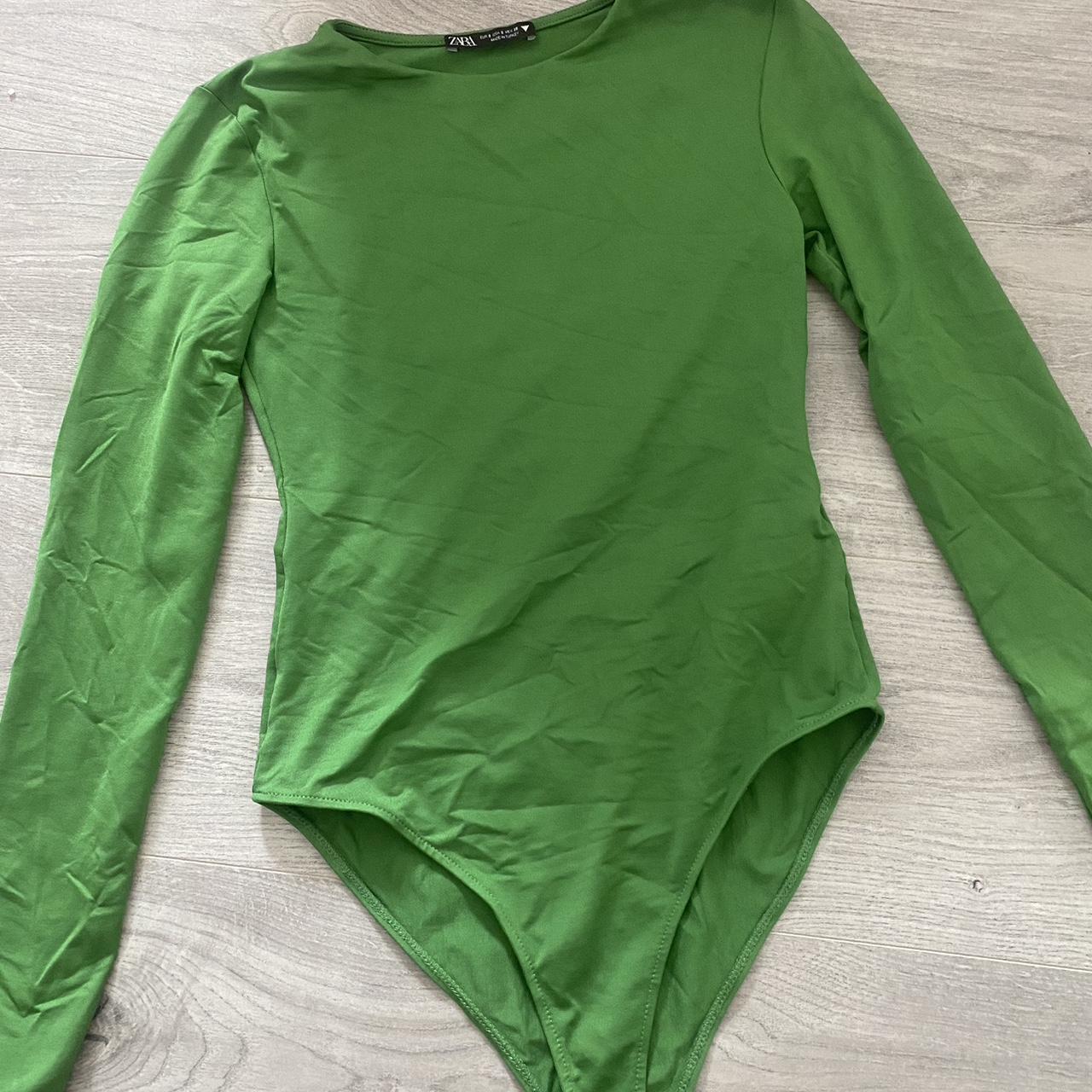Green long sleeve zara bodysuit Never worn out... Depop