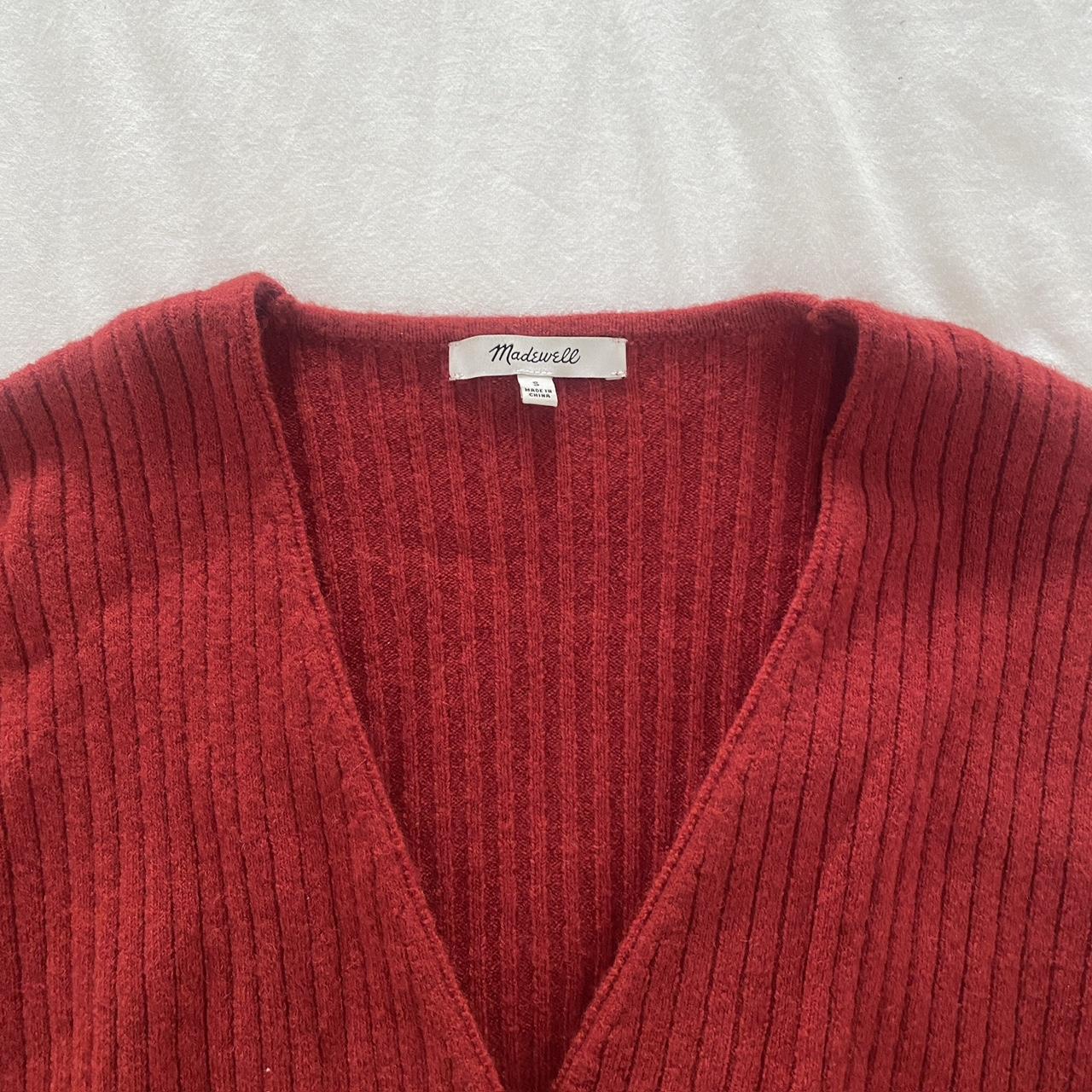 Madewell Women's Red and Burgundy Cardigan (3)
