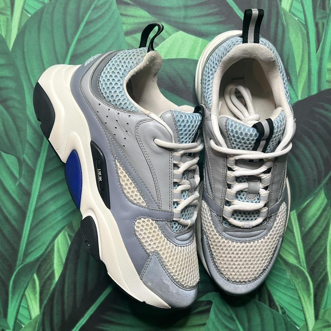 Dior b22 reflective sneaker 'white blue' Color: | Depop