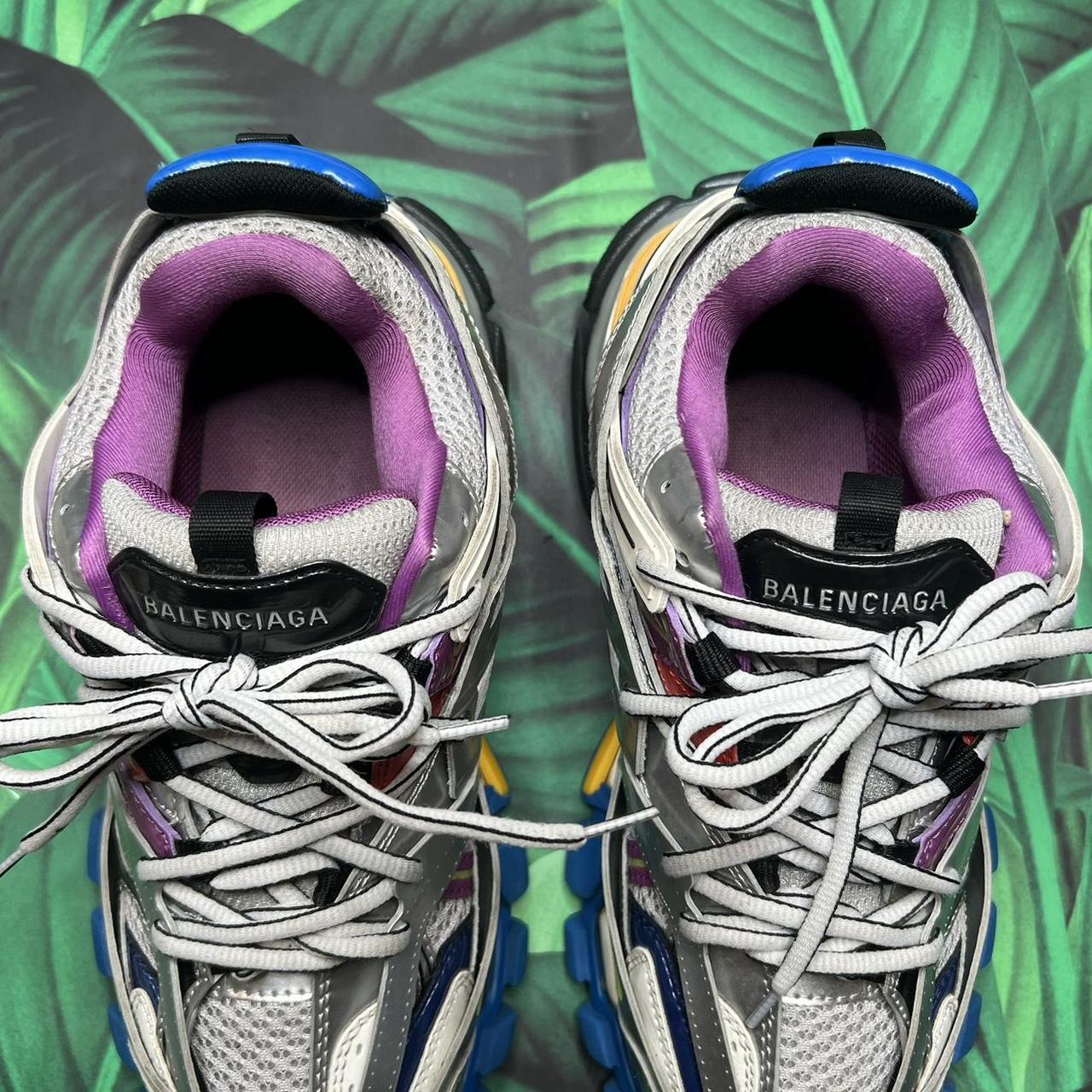 【送料&関税込】Balenciaga Multicolor Track Sneakers BALENCIAGA TRACK RUBBER MULTICOLOR METALLIC MESH SILVER 41
