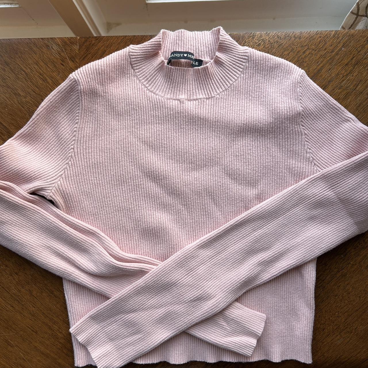 Brandy Melville light pink mock neck sweater One... - Depop