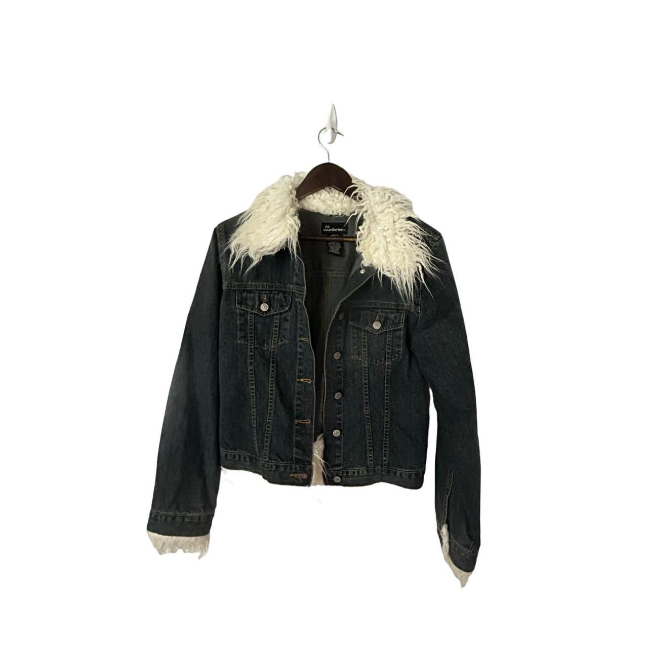 No Boundaries Vintage Faux Fur Denim Jacket
