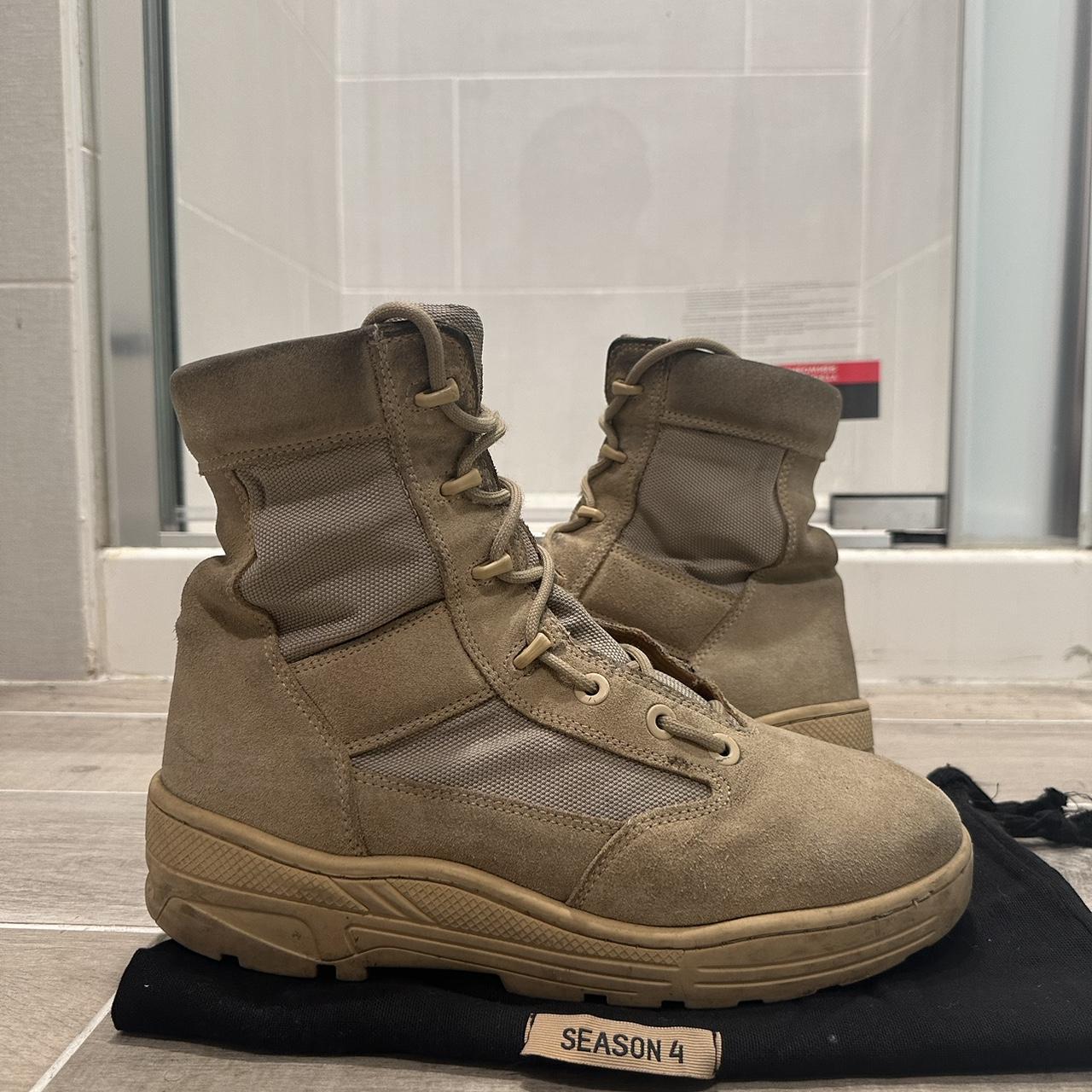 Yeezy Season 4 Combat boots. Heavy heel drag as seen... - Depop