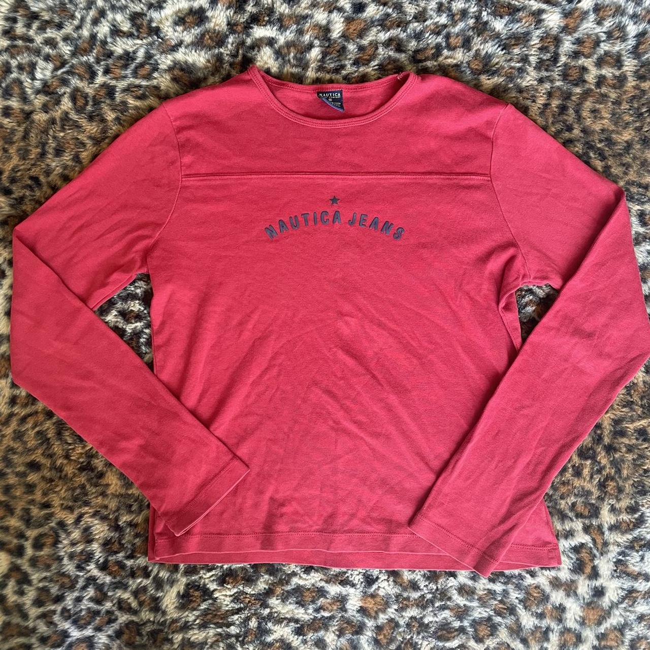 Nautica red long sleeve baby tee top Perfect... Depop