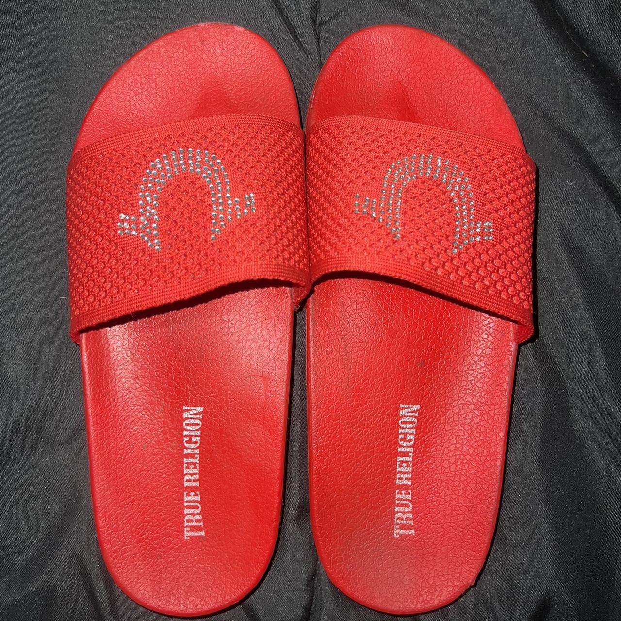 True religion hot sale slides red