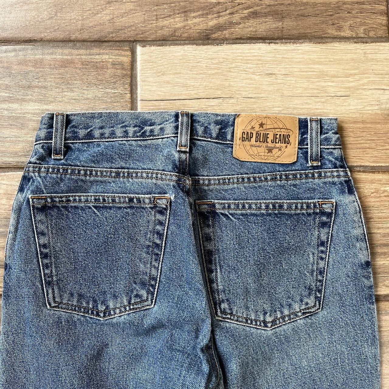 Vintage GAP blue jeans button fly 90s made in... - Depop