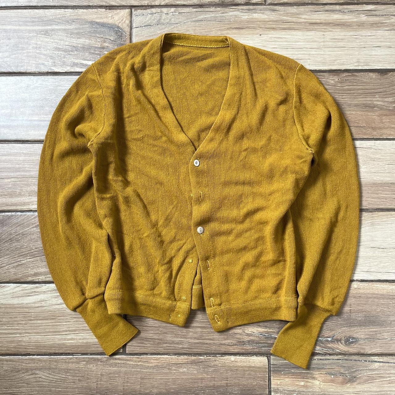 Mens mustard yellow cardigan best sale