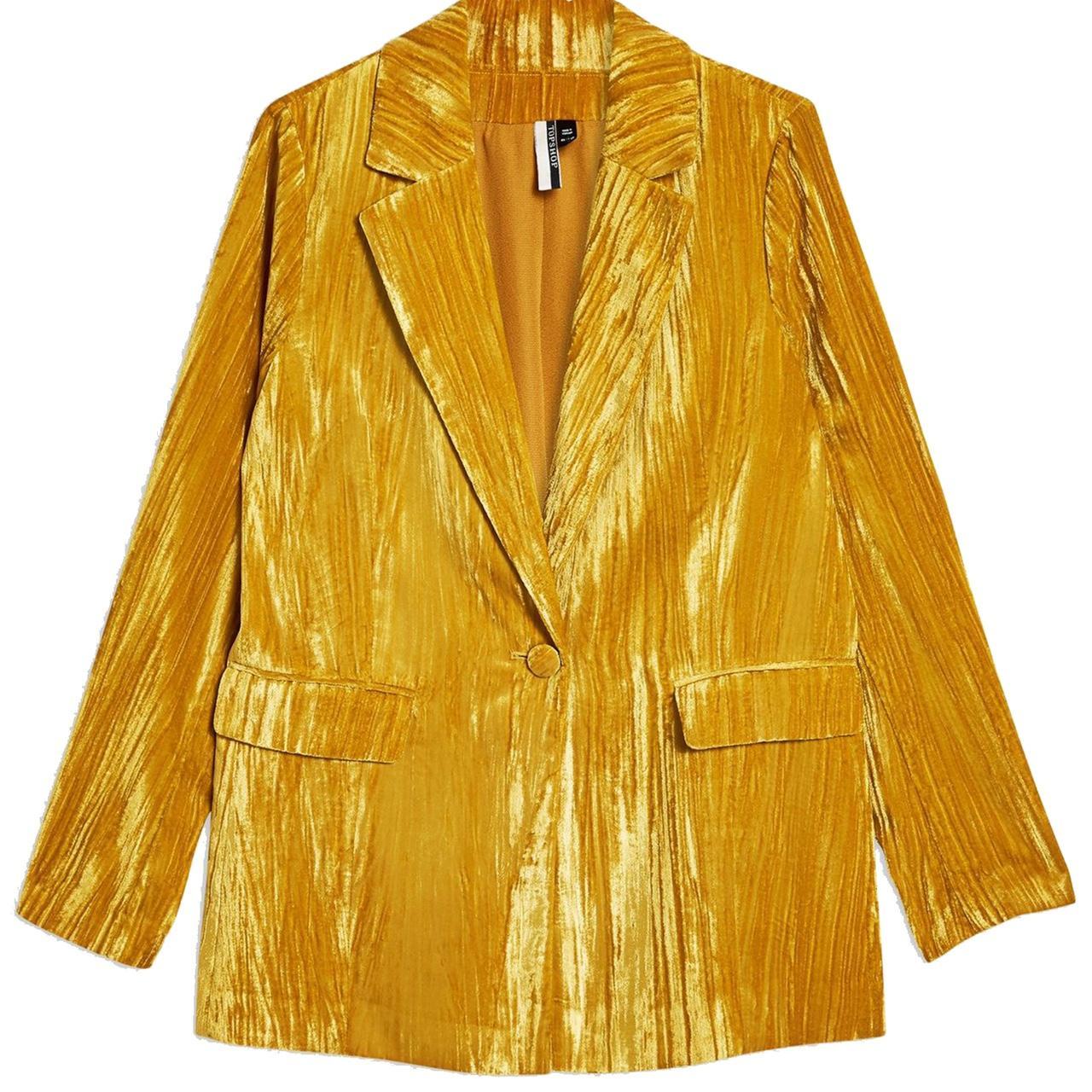 Topshop Crinkle Velvet Blazer: button front Depop