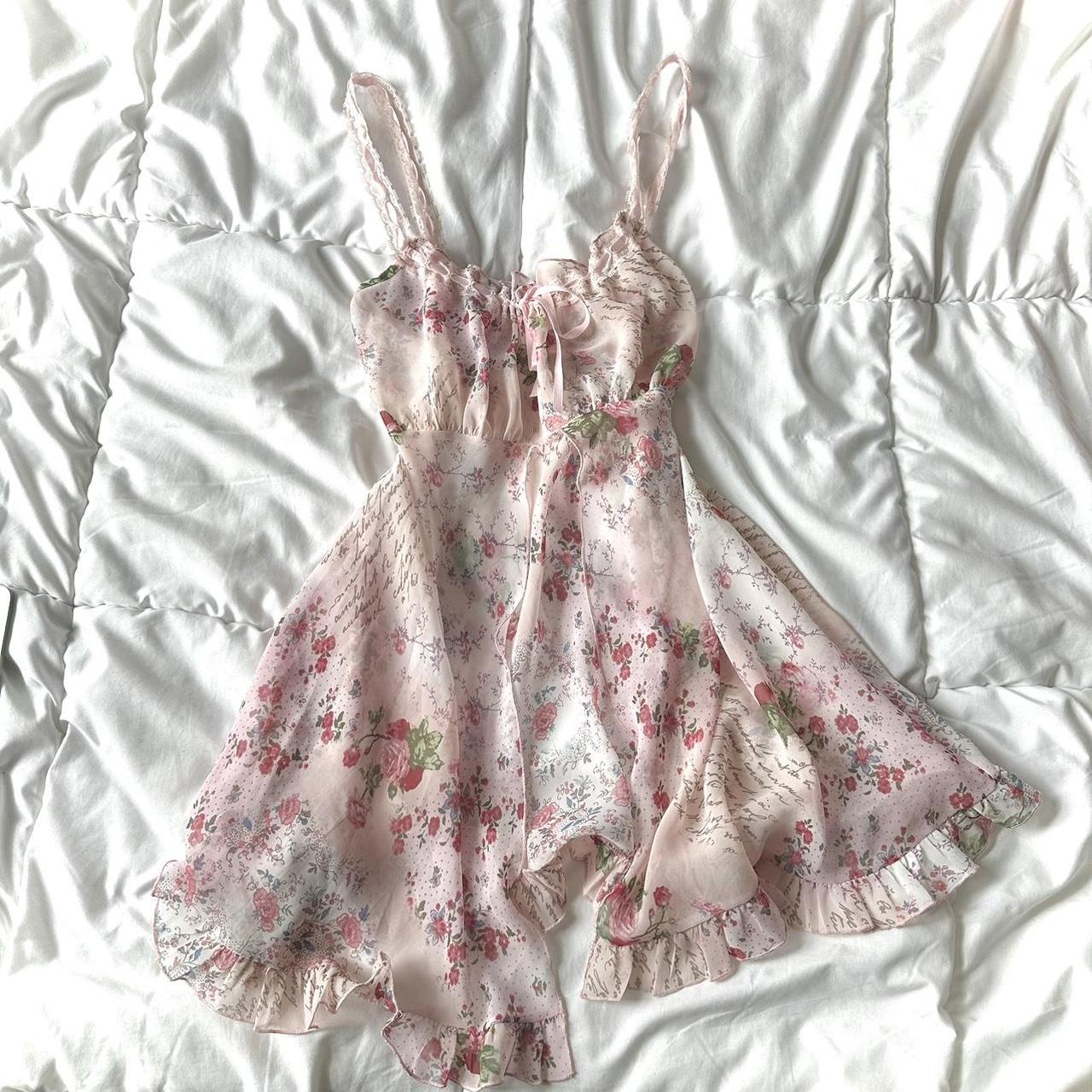 sheer lace open slip lingerie top/dress cutest... - Depop