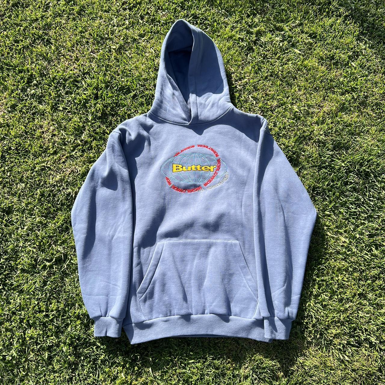Butter Goods Men's Blue Hoodie Depop