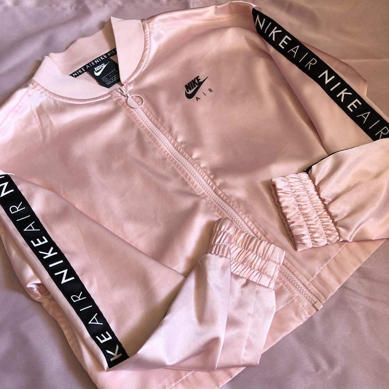 nike satin jacket pink