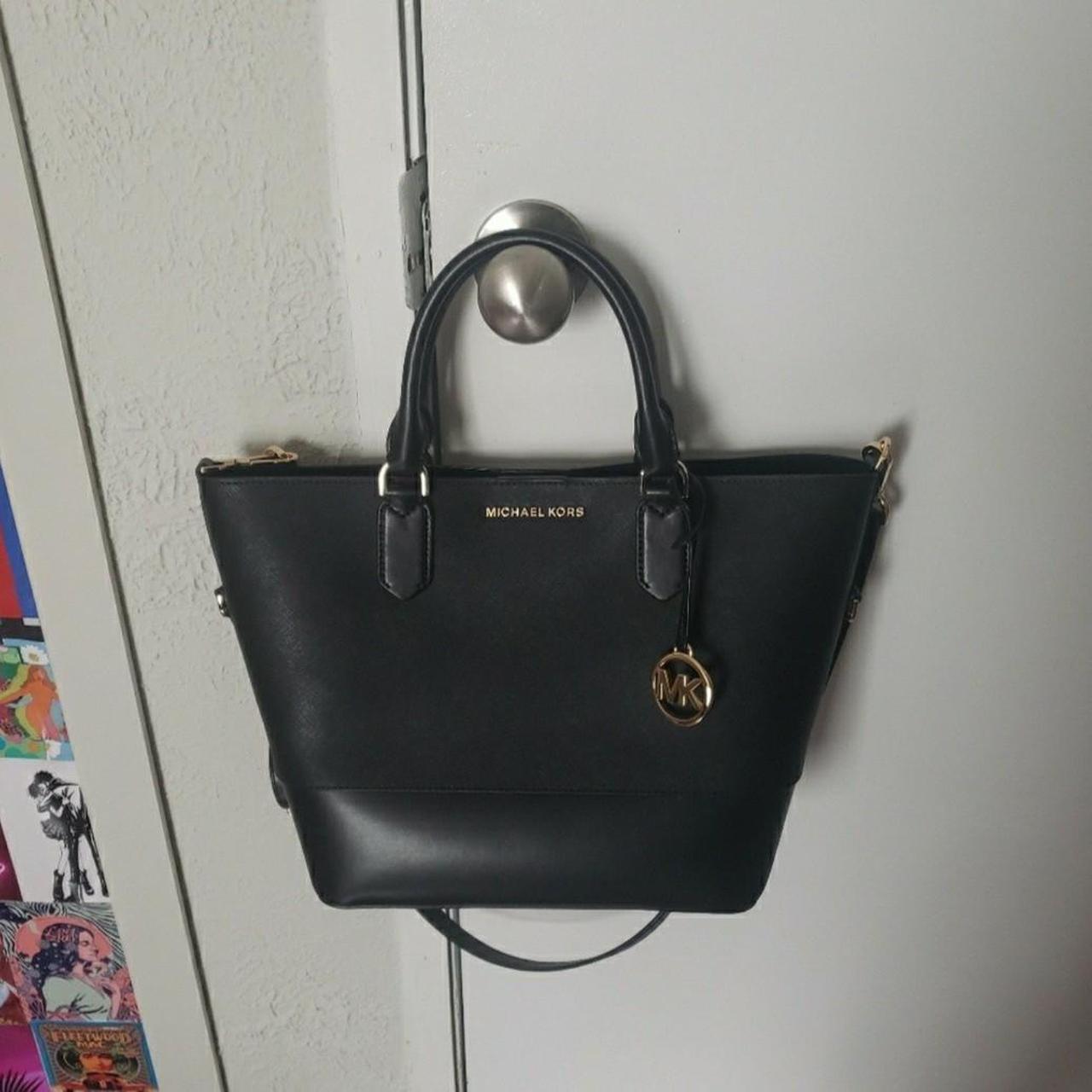Michael Kors Black Leather with Gold Chain Bag, Gently Used