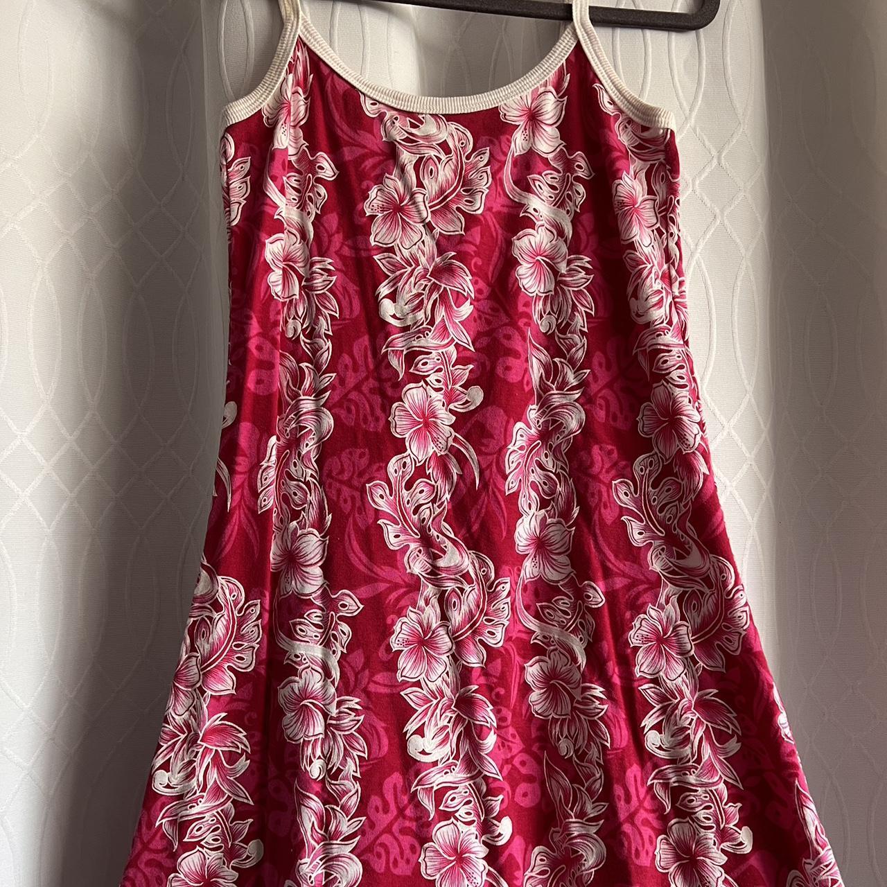 Women's Pink and White Dress Depop