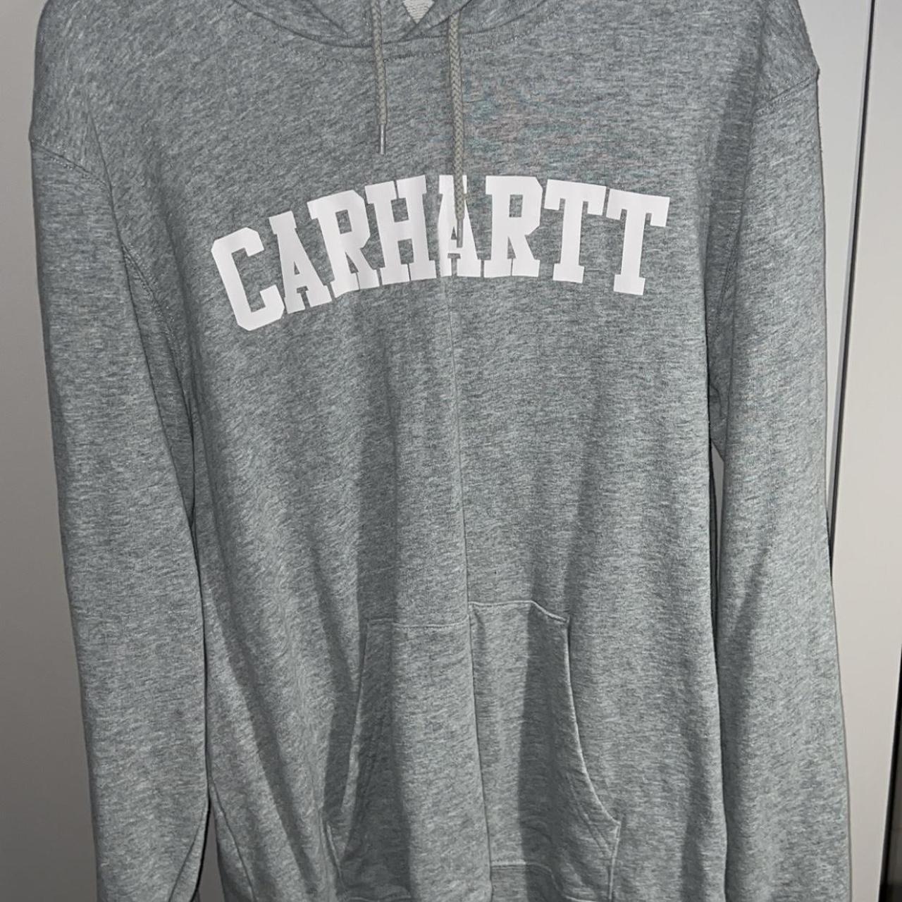 Medium Grey Carhartt Hoodie. Mint condition only Depop