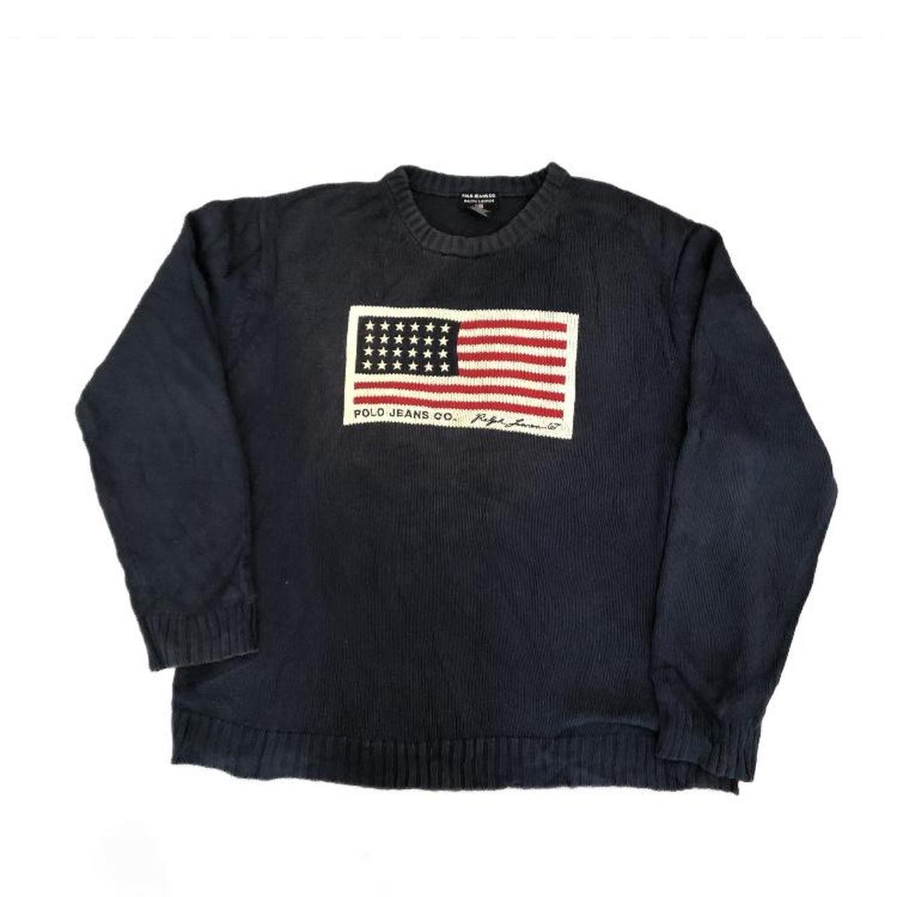 Blue Ralph Lauren flag sweater • lovely vintage... - Depop