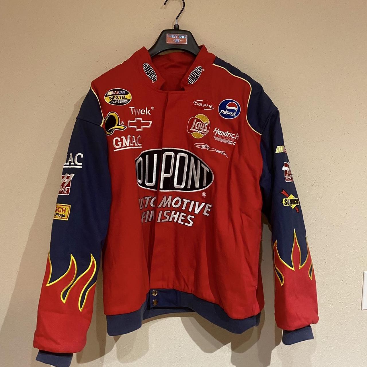 NASCAR Men's Red and Navy Jacket | Depop