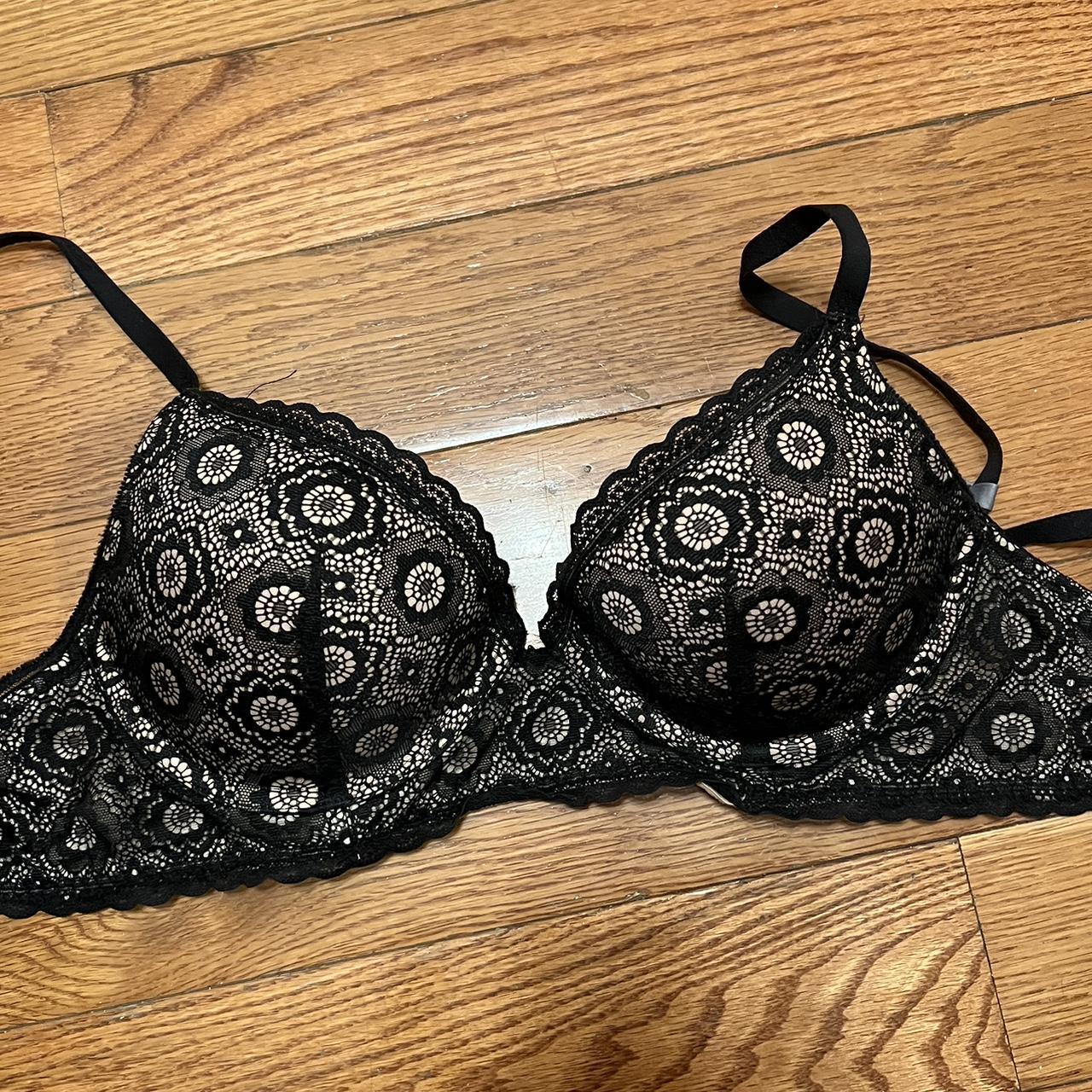 aerie forest green push up bra with lace band, 32c - Depop