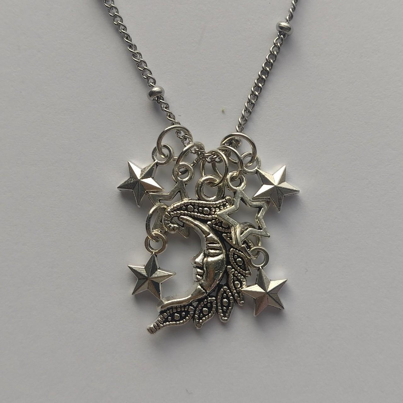 Moon and star necklace Star dimensions:... - Depop