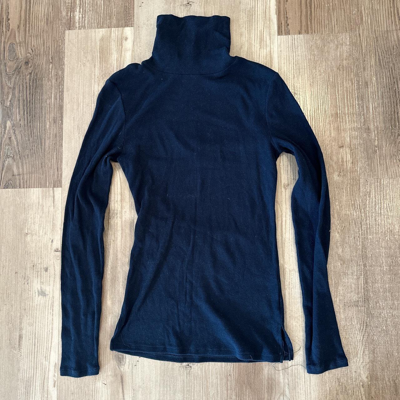 Navy Blue Turtle Neck Stretchy Message Me If You Depop