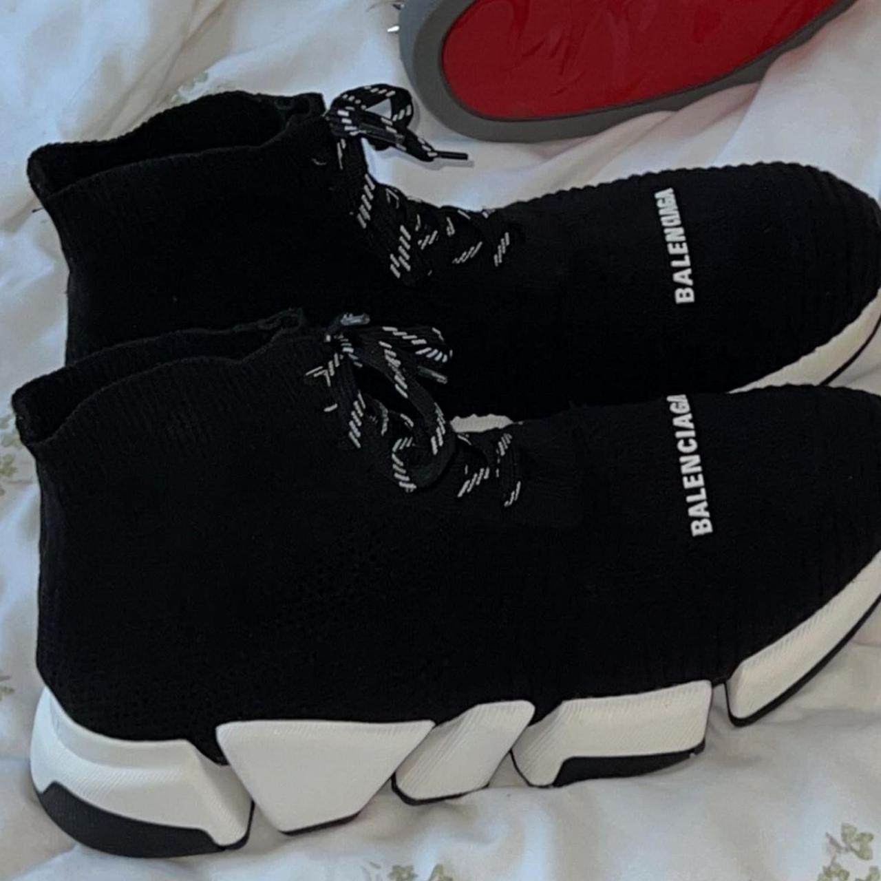 black and white balenciaga trainers
