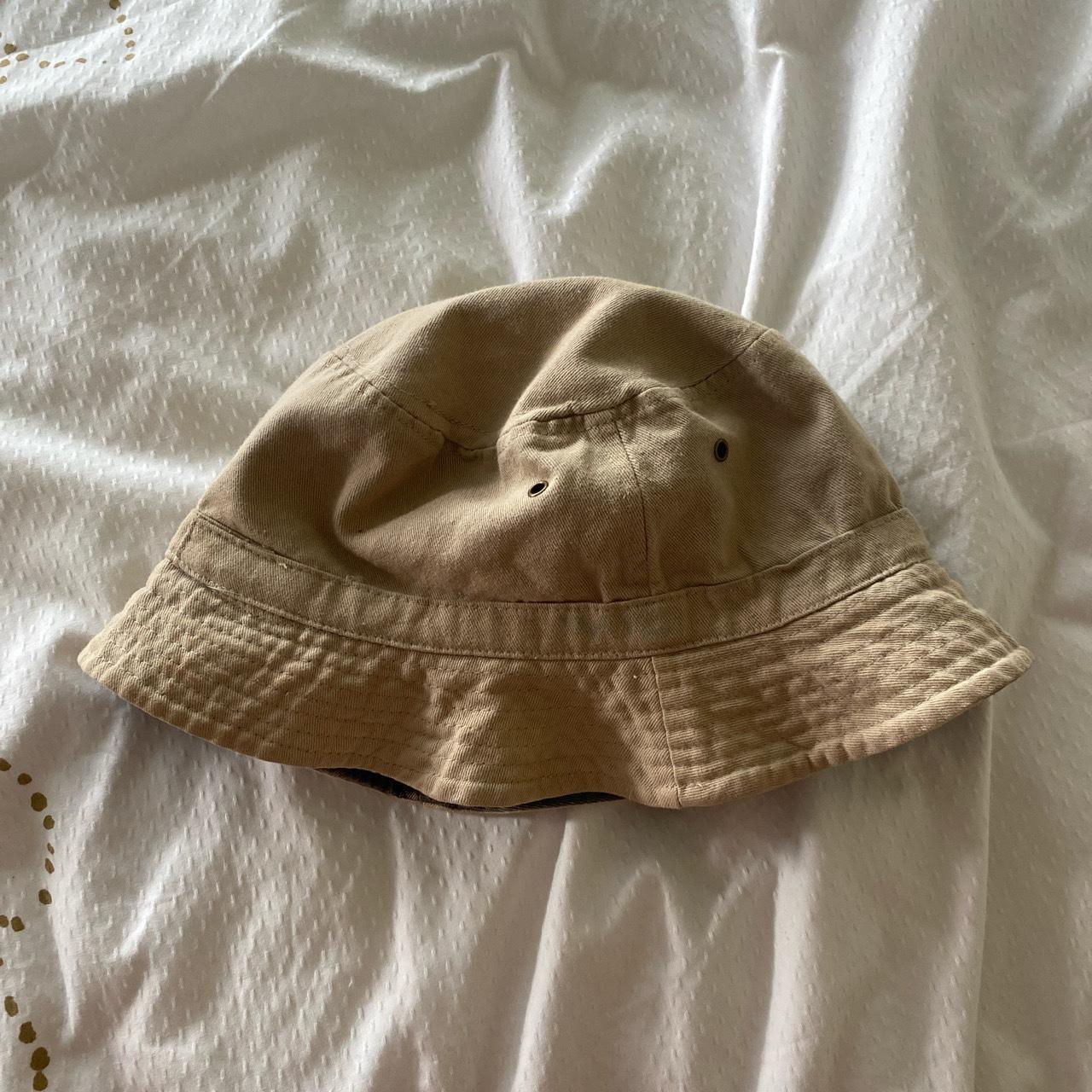 Tan and army camo reversible bucket hat - Depop