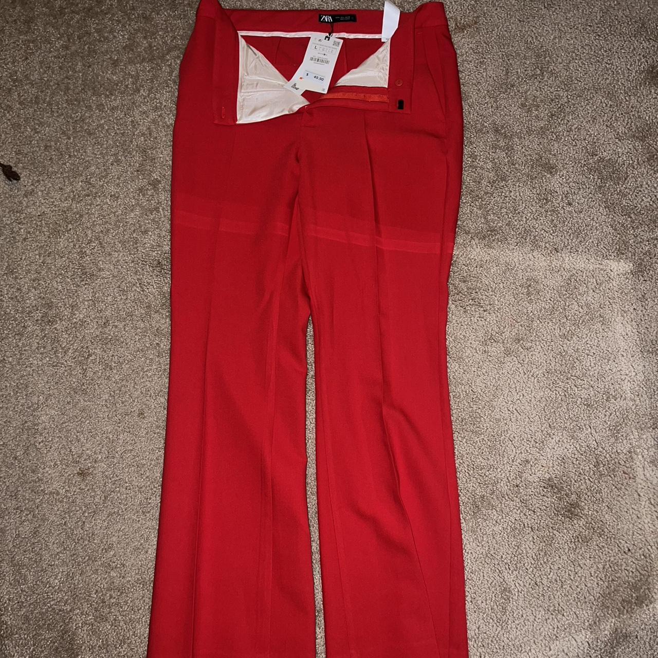 zara red pants - Depop