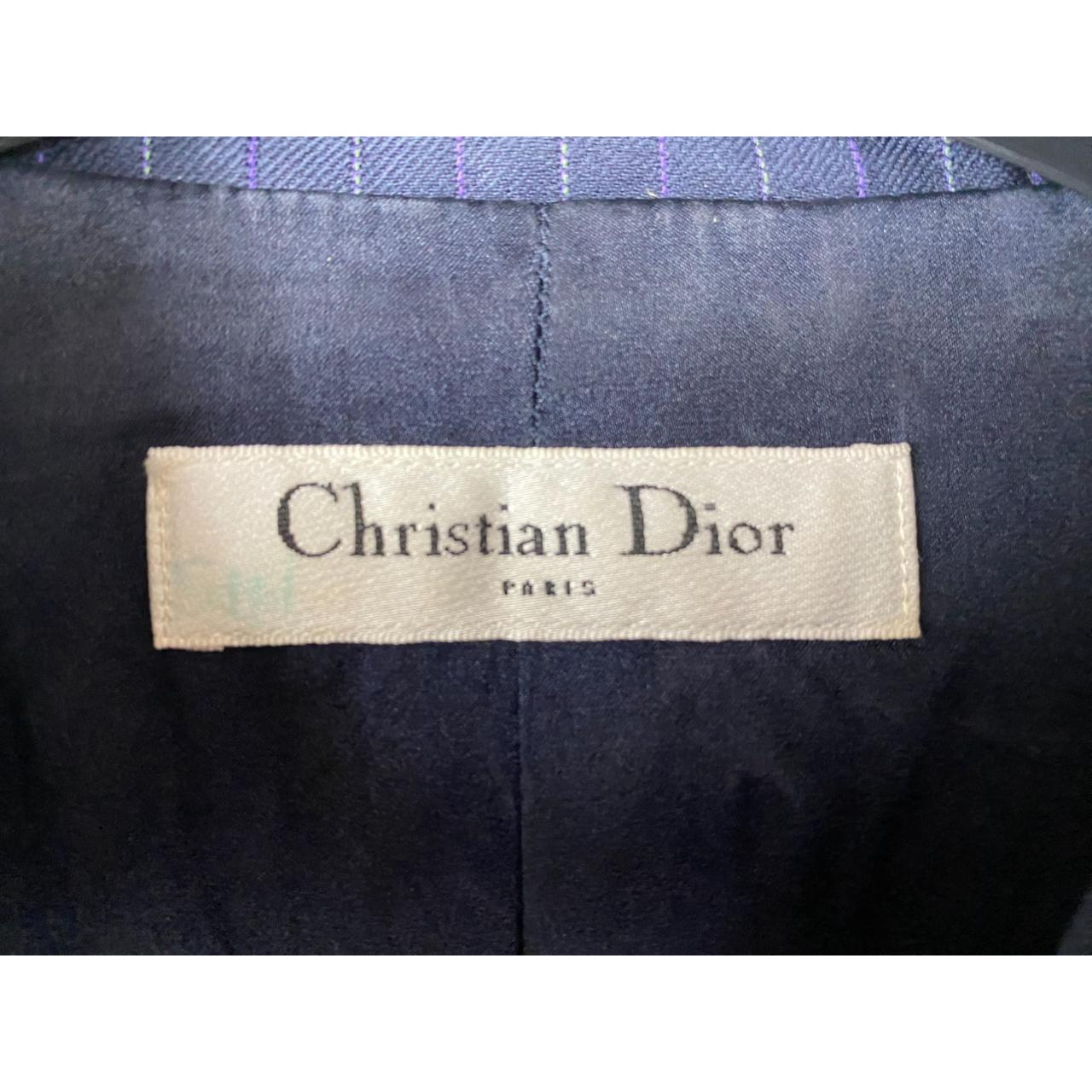 Christian Dior Double-Breasted Pinstripe Wool Blazer... - Depop