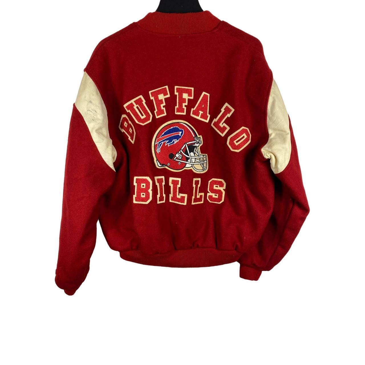 Vintage Chalk Line Buffalo Bills Varsity Jacket Red... Depop