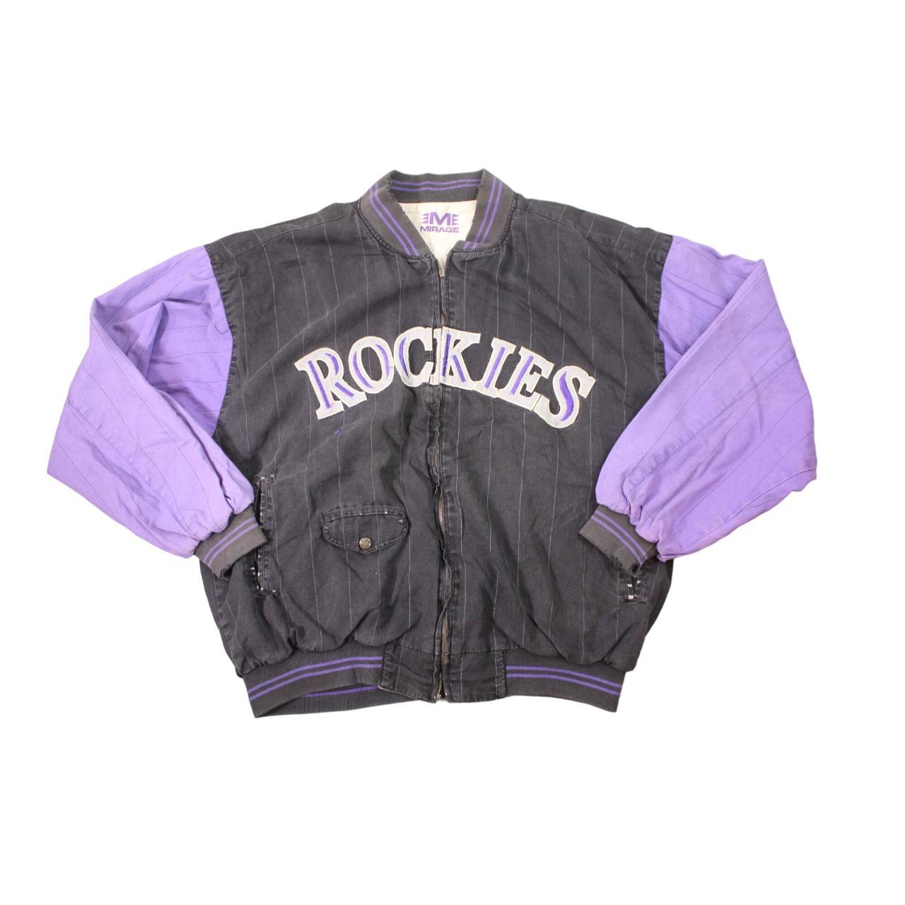 Vintage Colorado Rockies Baseball Jacket Fill Zip... - Depop