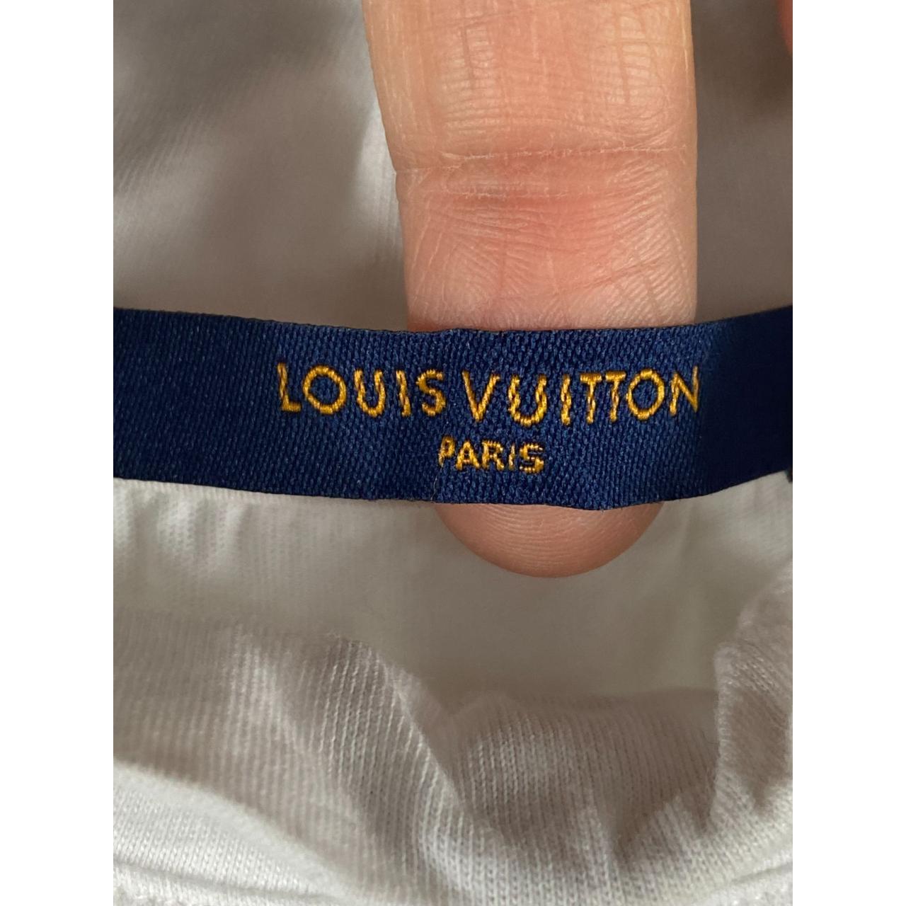 Louis Vuitton LV High Neck Logo Tee Shirt White Size... - Depop