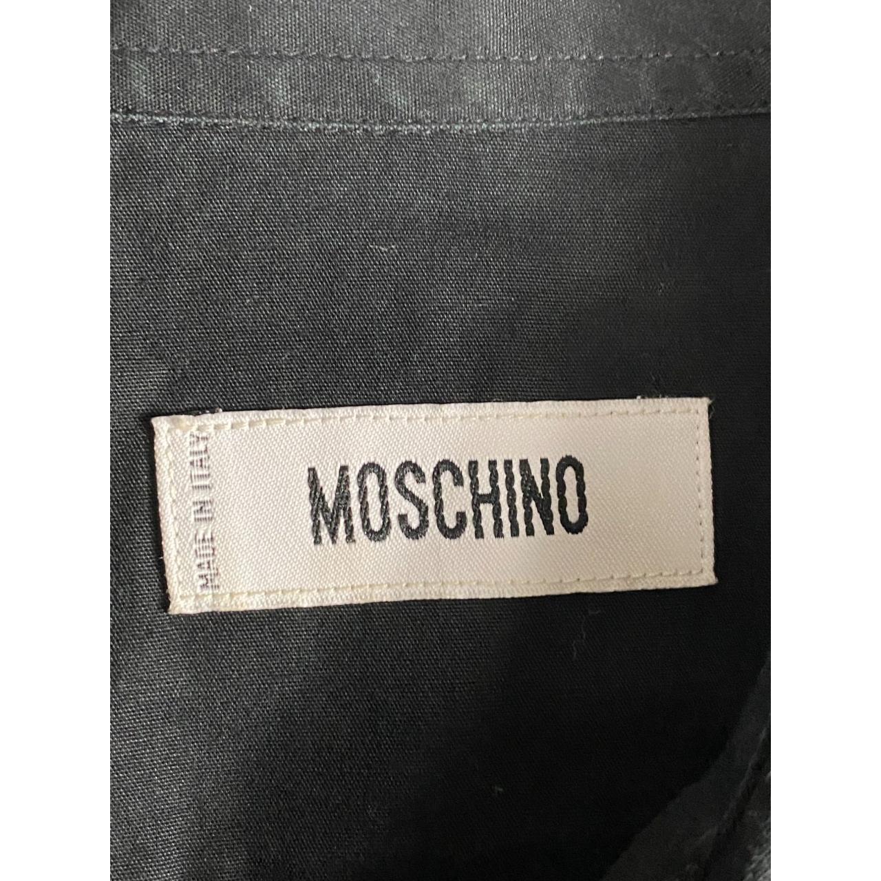 Vintage Moschino Button Down Long Sleeve Shirt Black... - Depop