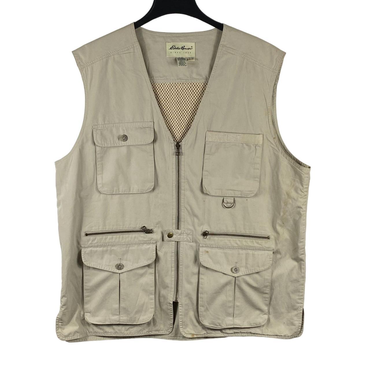 Vintage Eddie Bauer Multipocket Hunting Vest Khaki... - Depop