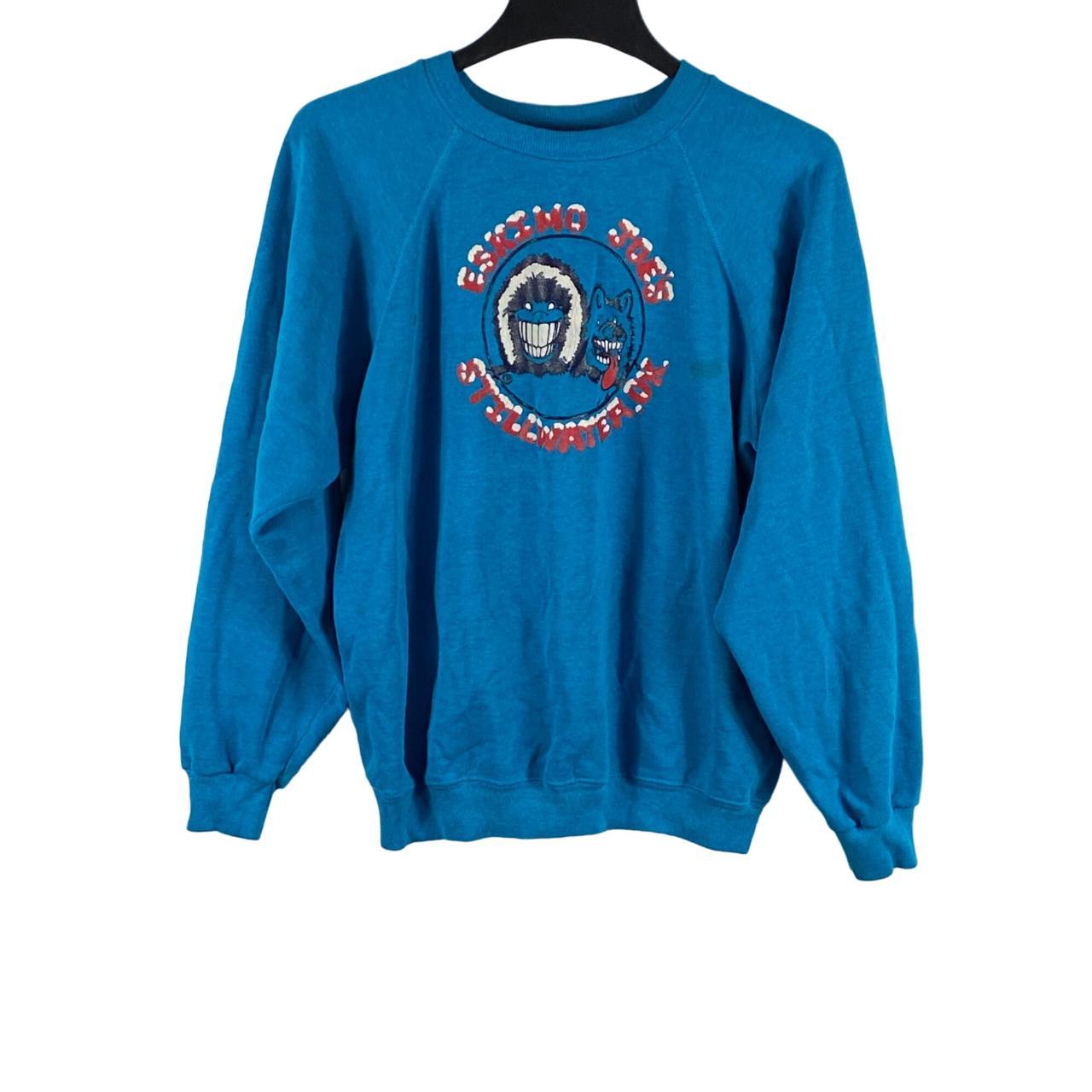 Vintage Hanes Eskimo Joe's Pullover Sweartshirt Blue... - Depop