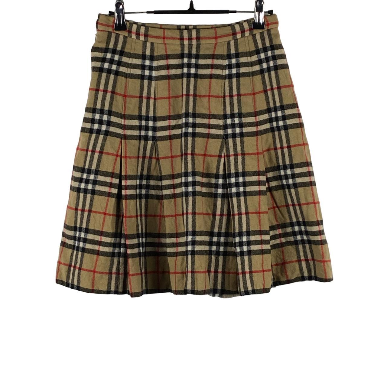 Vintage Burberry London Nova Check Pleated Hem Mini... - Depop